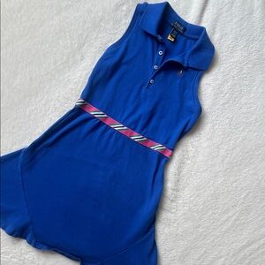 Polo Ralph Lauren Girls Royal Blue Dress with Striped Belt